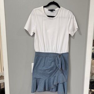 Veronica Beard Jeans Denim & White Combo Dress – Size M